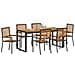 Set da Pranzo per Giardino 7 pcs Nero e Marrone polyrattan - Foto miniatura 3