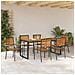 Set da Pranzo per Giardino 7 pcs Nero e Marrone polyrattan - Foto miniatura 4
