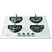 ING 61T /WH 1 piano gas vetro tortora 60cm 4 fuochi griglie in ghisa lavabili in lavastoviglie - Foto miniatura 2