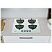 ING 61T /WH 1 piano gas vetro tortora 60cm 4 fuochi griglie in ghisa lavabili in lavastoviglie - Foto miniatura 3