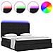 Letto con luci a strisce a LED Nero 180 x 200 cm Tessuto - Foto miniatura 4