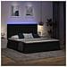 Letto con luci a strisce a LED Nero 180 x 200 cm Tessuto - Foto miniatura 6