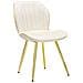 Set 2 Sedie Paris Space In Velluto Crema Con Gambe Dorate Cm 46x58x77 - Foto miniatura 1