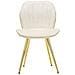 Set 2 Sedie Paris Space In Velluto Crema Con Gambe Dorate Cm 46x58x77 - Foto miniatura 2