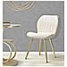 Set 2 Sedie Paris Space In Velluto Crema Con Gambe Dorate Cm 46x58x77 - Foto miniatura 8