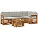 Set divani con cuscino 6 pcs Grigio Naturale e Chiaro - Foto miniatura 1