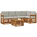 Set divani con cuscino 6 pcs Grigio Naturale e Chiaro - Foto miniatura 3