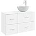 Set di mobili per il bagno 2 pcs Bianco Legno ingegnerizzato - Foto miniatura 1