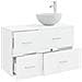 Set di mobili per il bagno 2 pcs Bianco Legno ingegnerizzato - Foto miniatura 2