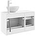 Set di mobili per il bagno 2 pcs Bianco Legno ingegnerizzato - Foto miniatura 4
