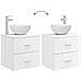 Set di mobili per il bagno 2 pcs Bianco Legno ingegnerizzato - Foto miniatura 7