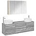 Set di mobili per il bagno 4 pcs Sonoma grigio - Foto miniatura 1