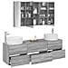 Set di mobili per il bagno 4 pcs Sonoma grigio - Foto miniatura 3