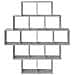 Scaffale da parete Grigio Cemento 120 x 20 x 136 cm - Foto miniatura 4