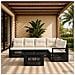 Set Divano da Giardino 6 pz Nero e Bianco Crema polyrattan - Foto miniatura 4