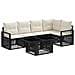 Set Divano da Giardino 6 pz Nero e Bianco Crema polyrattan - Foto miniatura 1
