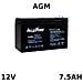 Batteria Piombo Agm 12v 7.2ah - Foto miniatura 1