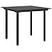 Tavolo da Giardino Nero 80x80x74 cm in Acciaio e Vetro - Foto miniatura 1