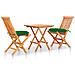 Set da Bistrot 3 pz con Cuscini Verdi in Legno Massello di Teak - Foto miniatura 1
