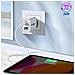 Caricatore Da Muro 38w Doppio Usb-a Qc 3.0 + Usb-c Power Delivery Bianco - Foto miniatura 4