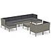 Set Divani Da Giardino 10 Pz Con Cuscini In Polyrattan Grigio - Foto miniatura 2