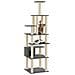 Albero Per Gatti Con Tiragraffi In Sisal Grigio Scuro 183 Cm - Foto miniatura 7