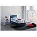 Letto Matrimoniale Beata, Letto Contenitore Con Rivestimento In Tessuto, 100% Made In Italy, Apertura Frontale, Con Materasso Cm 140x190 Incluso, Blu - Foto miniatura 1