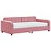 Divano Letto Con Materasso Rosa 100x200 Cm In Velluto - Foto miniatura 1