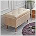 Pouf Contenitore Panca In Velluto Rettangolare Morbido Capiente Divanetto Beige - Foto miniatura 1