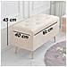 Pouf Contenitore Panca In Velluto Rettangolare Morbido Capiente Divanetto Beige - Foto miniatura 4