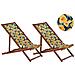 Set Di 2 Sedie A Sdraio Legno Acacia Scuro Fantasia Fiori Gialli Anzio - Foto miniatura 4