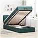 Pouf Letto Con Materasso E Led Verde Scuro 90x200cm In Velluto - Foto miniatura 1
