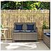 Panca Portaoggetti Da Giardino Con Cuscino Grigio In Polyrattan - Foto miniatura 3