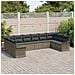 Set da Divano da Giardino in 10 Pezzi con Cuscini Grigio Poly Rattan - Foto miniatura 3