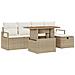 Set di divani da giardino 6 pezzi con cuscini beige in rattan sintetico, Divano da giardino 2 posti con cuscini beige in rattan sintetico - Foto miniatura 1