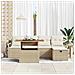 Set di divani da giardino 6 pezzi con cuscini beige in rattan sintetico, Divano da giardino 2 posti con cuscini beige in rattan sintetico - Foto miniatura 3