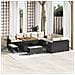 Set Divano da Giardino 13 Pezzi con Cuscini Nero Polyrattan Acacia, Set Tavolo da Pranzo Giardino 3 Pezzi con Cuscini Nero Polyrattan Acacia - Foto miniatura 2