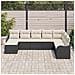 Set divano da giardino da 8 pezzi con cuscini in polyrattan nero,  Divano da giardino per 2 persone con spazio di stoccaggio e cuscini in polyrattan nero - Foto miniatura 3
