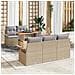 Set Divano Giardino da 6 Pezzi con Cuscini Beige Rattan Polimero, Divano Giardino 2 Posti con Ripostiglio e Cuscini Beige Rattan Polimero - Foto miniatura 2