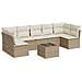 Set Divano da Giardino 8 pz con Cuscini Beige in Polyrattan - Foto miniatura 1