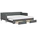 Divano Letto Estraibile Cassetti Grigio Scuro 90x200cm Tessuto - Foto miniatura 1