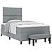 Letto a Molle con Materasso e Panchina Grigio Chiaro 120x200 cm Tessuto - Foto miniatura 1