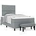 Letto a Molle con Materasso e Panchina Grigio Chiaro 120x200 cm Tessuto - Foto miniatura 4