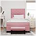 Letto con Box Spring e Materasso e Panca in Velluto Rosa 120x190 cm - Foto miniatura 5