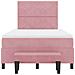 Letto con Box Spring e Materasso e Panca in Velluto Rosa 120x190 cm - Foto miniatura 9