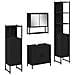 Set Mobili Bagno 4 Pezzi Quercia Nera Legno Ingegnerizzato - Foto miniatura 1