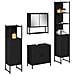 Set Mobili Bagno 4 Pezzi Quercia Nera Legno Ingegnerizzato - Foto miniatura 3