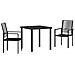 Set da Pranzo per Giardino 3 pcs Nero Rattan in PVC - Foto miniatura 1