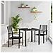 Set da Pranzo per Giardino 3 pcs Nero Rattan in PVC - Foto miniatura 2