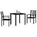 Set da Pranzo per Giardino 3 pcs Nero Rattan in PVC - Foto miniatura 3